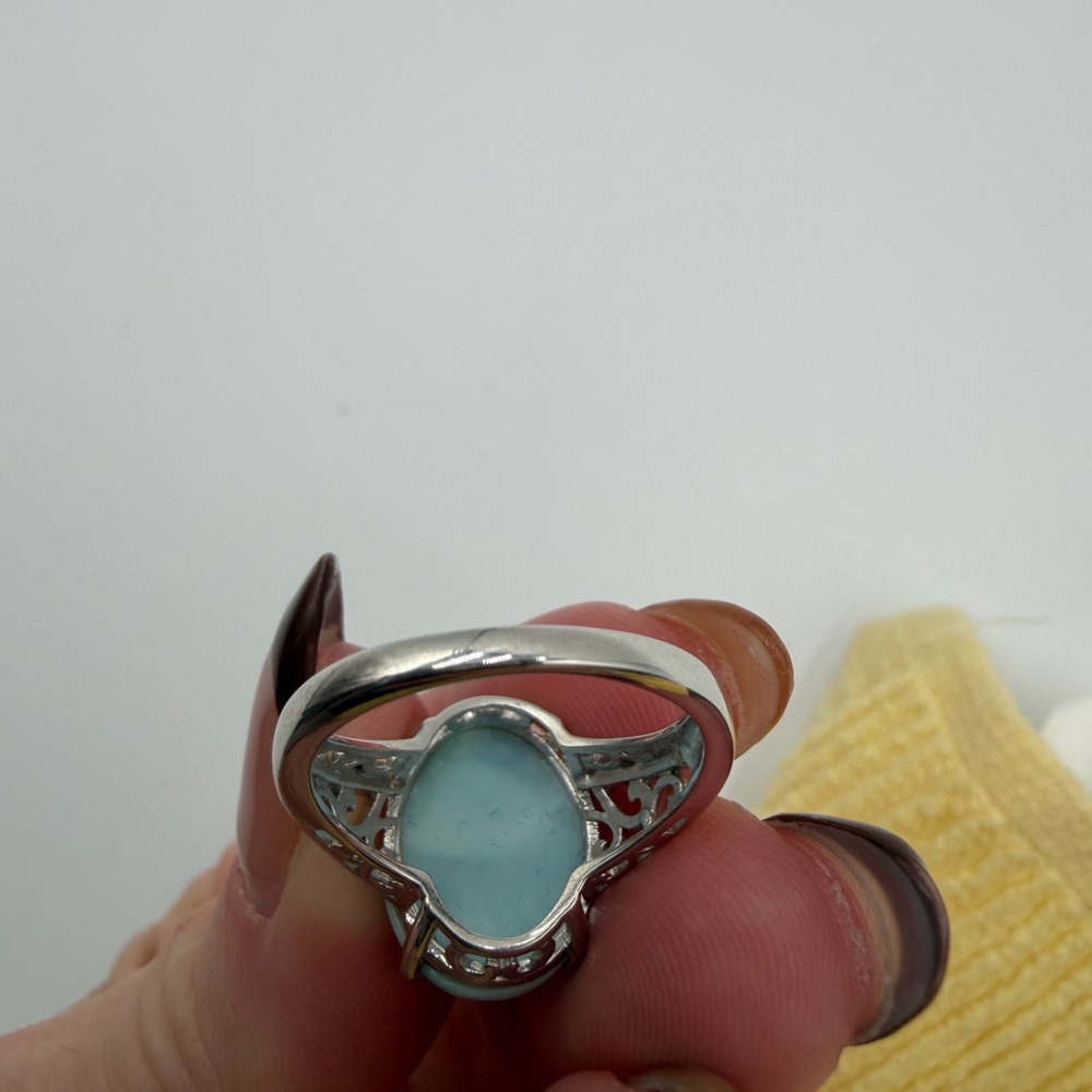 New Larimar Ring Sterling Silver - Picture 5 of 9